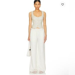 Revolve Lovers And Friends Millie Linen Blend Pants In Sand Beige Size M $188